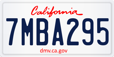 CA license plate 7MBA295