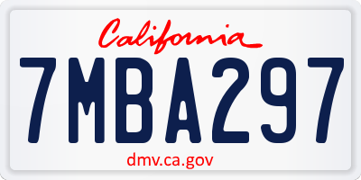 CA license plate 7MBA297