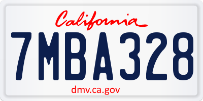 CA license plate 7MBA328