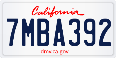 CA license plate 7MBA392