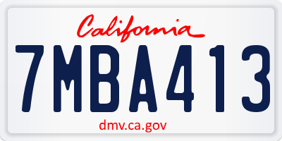 CA license plate 7MBA413