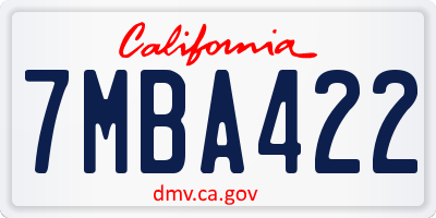 CA license plate 7MBA422