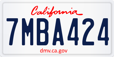 CA license plate 7MBA424
