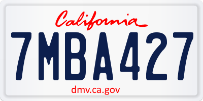 CA license plate 7MBA427