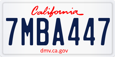 CA license plate 7MBA447