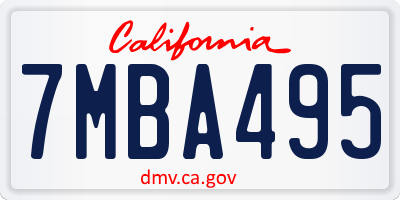 CA license plate 7MBA495