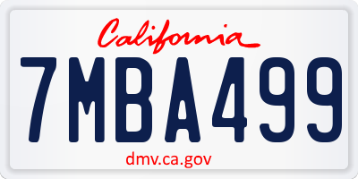 CA license plate 7MBA499