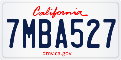CA license plate 7MBA527