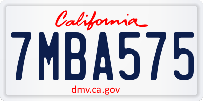 CA license plate 7MBA575