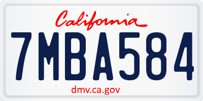 CA license plate 7MBA584