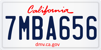 CA license plate 7MBA656