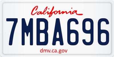 CA license plate 7MBA696