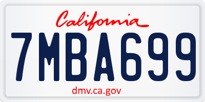 CA license plate 7MBA699