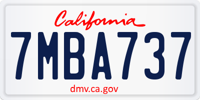 CA license plate 7MBA737