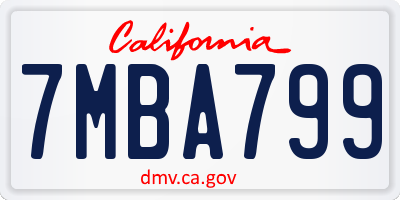 CA license plate 7MBA799