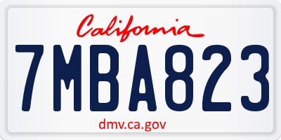 CA license plate 7MBA823