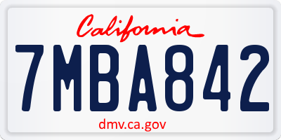 CA license plate 7MBA842