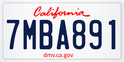 CA license plate 7MBA891