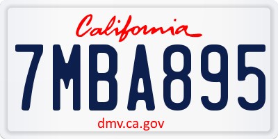 CA license plate 7MBA895