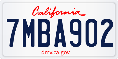 CA license plate 7MBA902