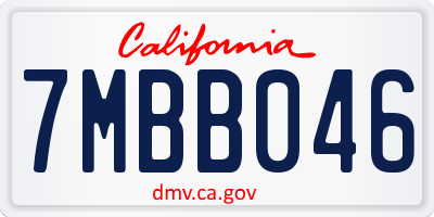 CA license plate 7MBB046