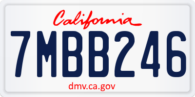 CA license plate 7MBB246