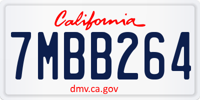 CA license plate 7MBB264