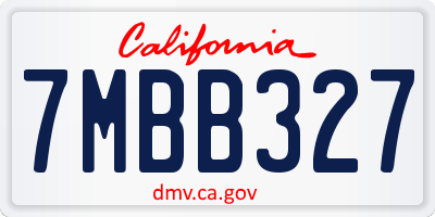 CA license plate 7MBB327