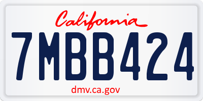 CA license plate 7MBB424