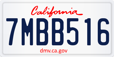 CA license plate 7MBB516