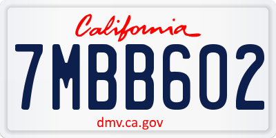 CA license plate 7MBB602