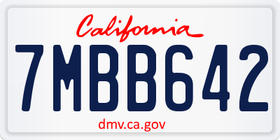 CA license plate 7MBB642