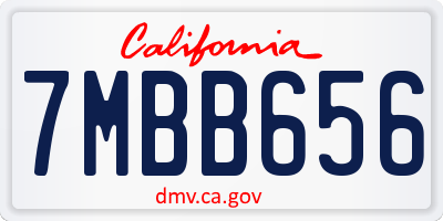 CA license plate 7MBB656