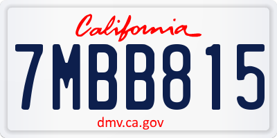CA license plate 7MBB815