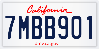 CA license plate 7MBB901