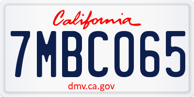 CA license plate 7MBC065