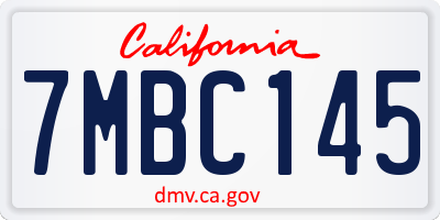 CA license plate 7MBC145