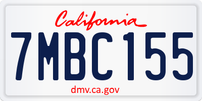 CA license plate 7MBC155