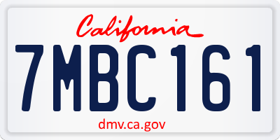CA license plate 7MBC161