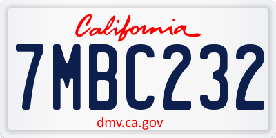 CA license plate 7MBC232