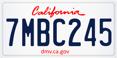 CA license plate 7MBC245