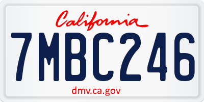 CA license plate 7MBC246