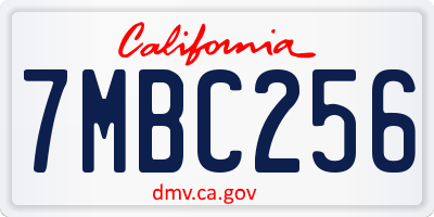 CA license plate 7MBC256