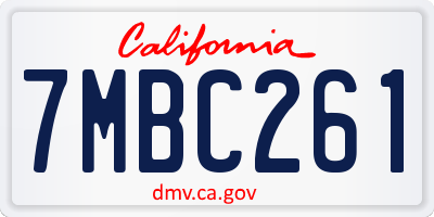 CA license plate 7MBC261
