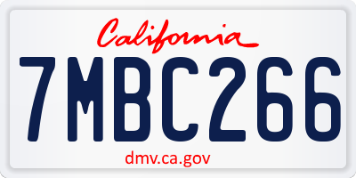 CA license plate 7MBC266