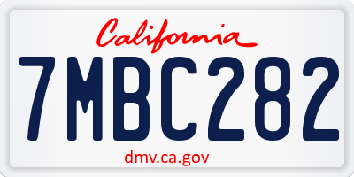 CA license plate 7MBC282