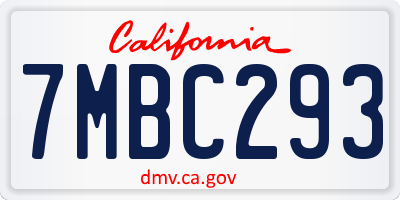 CA license plate 7MBC293