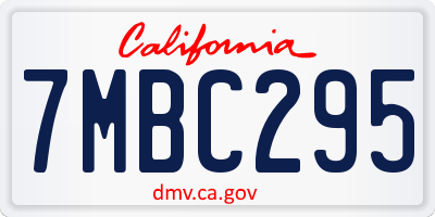 CA license plate 7MBC295