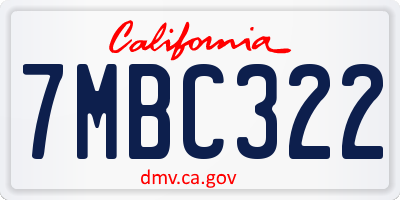 CA license plate 7MBC322