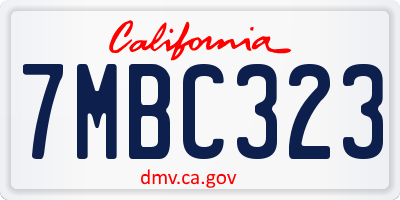 CA license plate 7MBC323